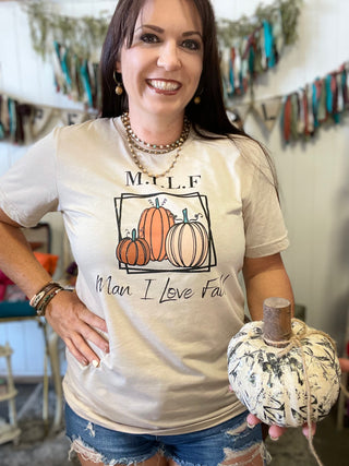 M.I.L.F. Man, I Love Fall Graphic Tee-Graphic tee-It&#x27;s Personal Boutique LLC
