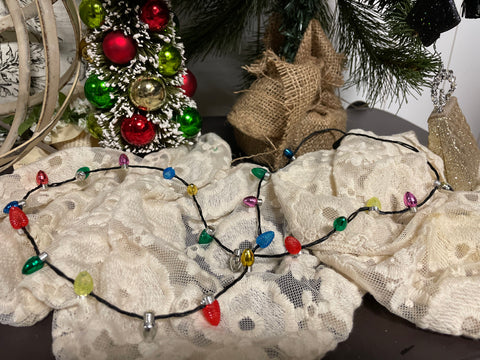 Flashing Christmas Lights Necklace